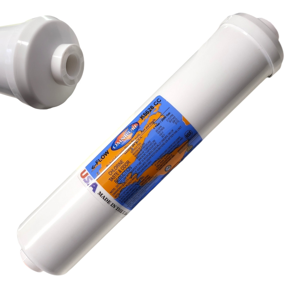 Omnipure K5628-CC Inline GAC 12" x 2.5" Postfilter 3/8"FPT
