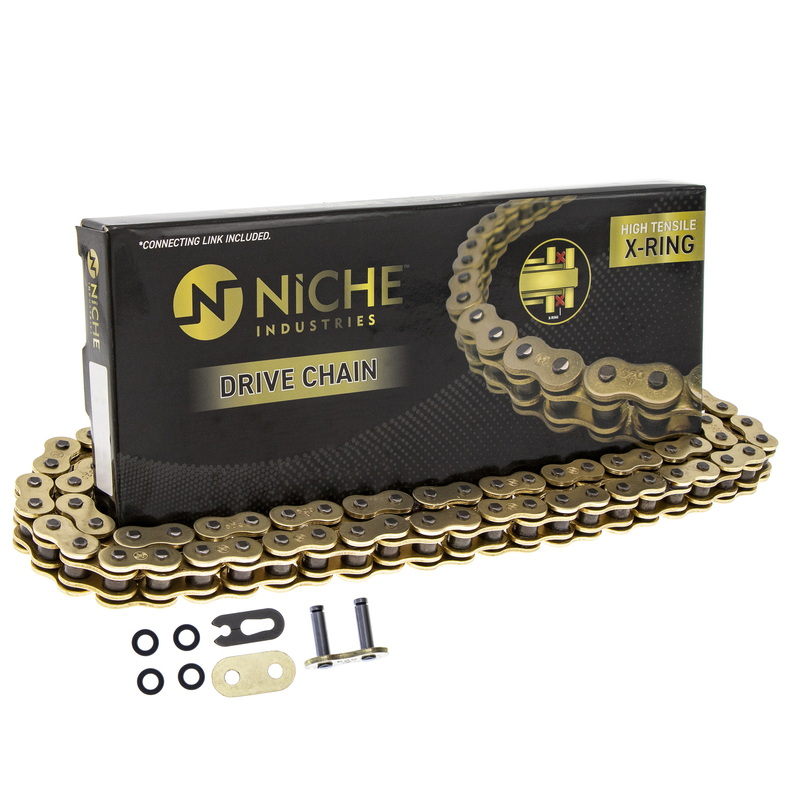 NICHE Gold 520 X-Ring Chain 112 Links With Connecting Master Link Motorcycle