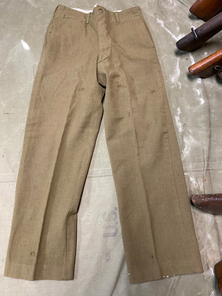 ORIGINAL WWII US ARMY M1938 WOOL COMBAT FIELD TROUSERS- XSMALL 30 WAIST
