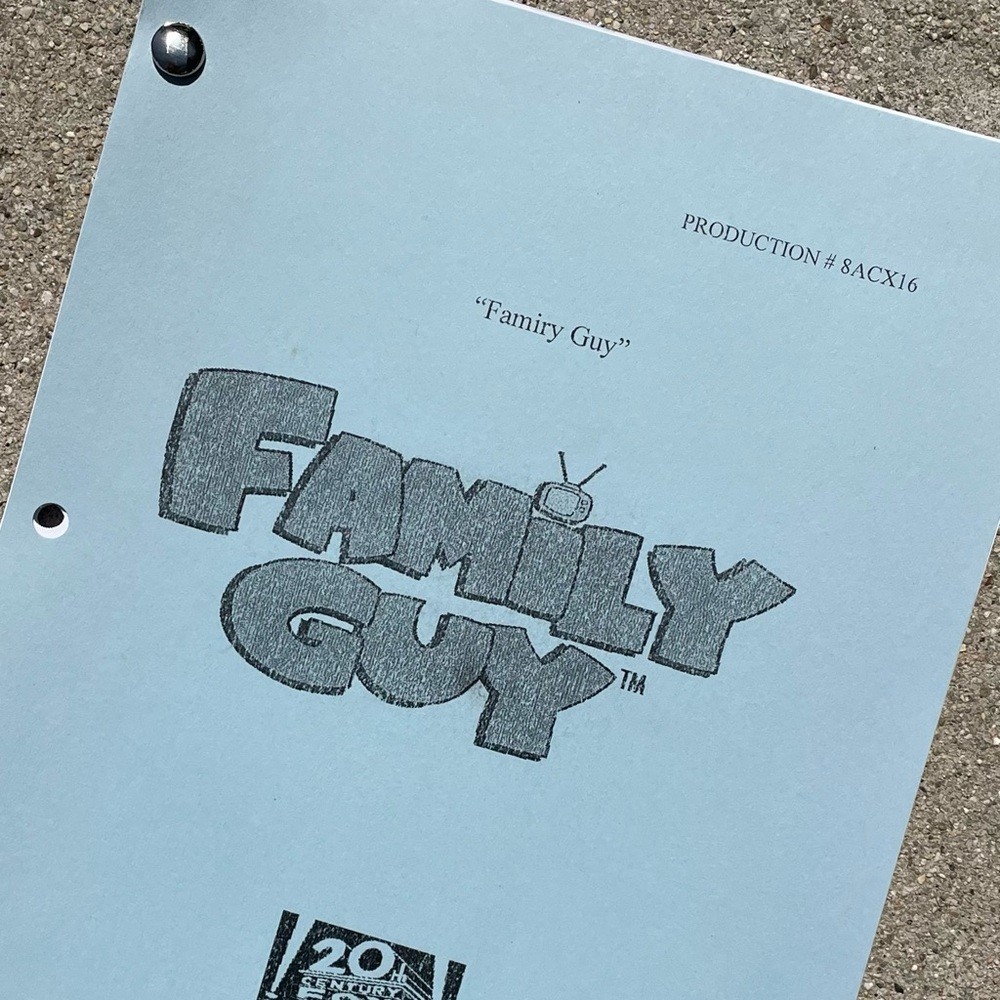 Family Guy Original 2010 Production Used Table Draft Script Seth MacFarlane