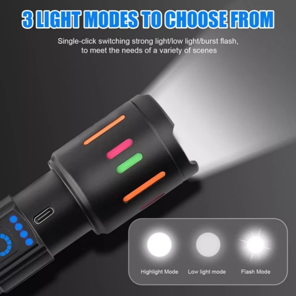 350000000 Lumen Super Bright LED Tactical Flashlight Rechargeable Work Light%#