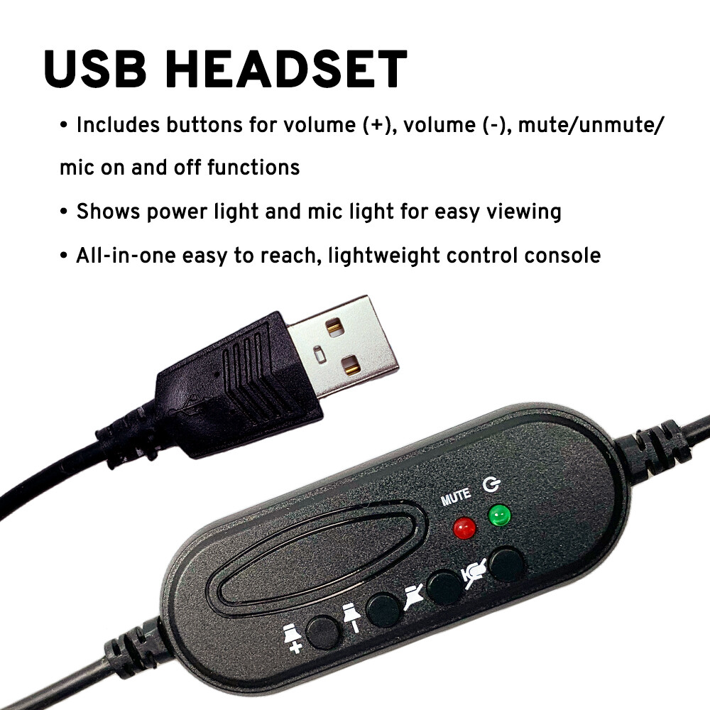 Computer Headset Single Sided w/Microphone Volume Control for Webinar Zoom Skype