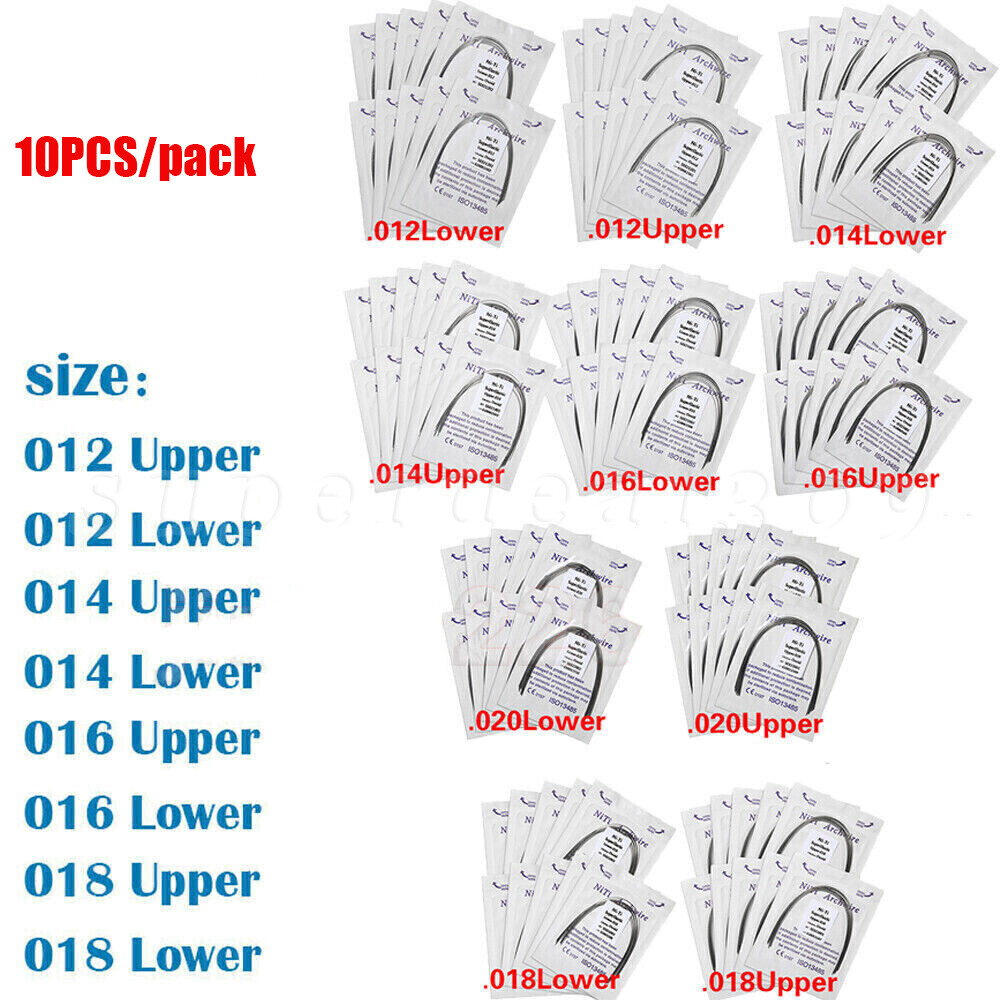Arcos de Dental Ortodoncia Redondos Niti Arco de Alambre Su Arch Wire 10 packs D