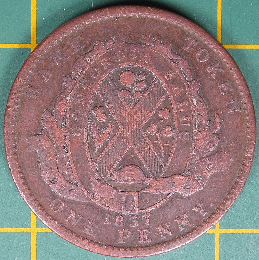 1837 Lower Canada one penny LC-9B2