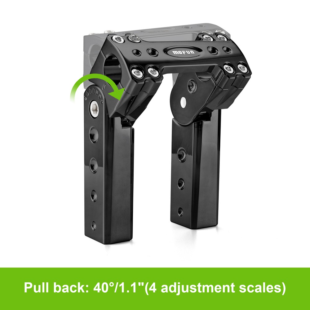 Rise 6" Black Pullback Handlebar Clamp Riser For Harley Road King Softail Dyna