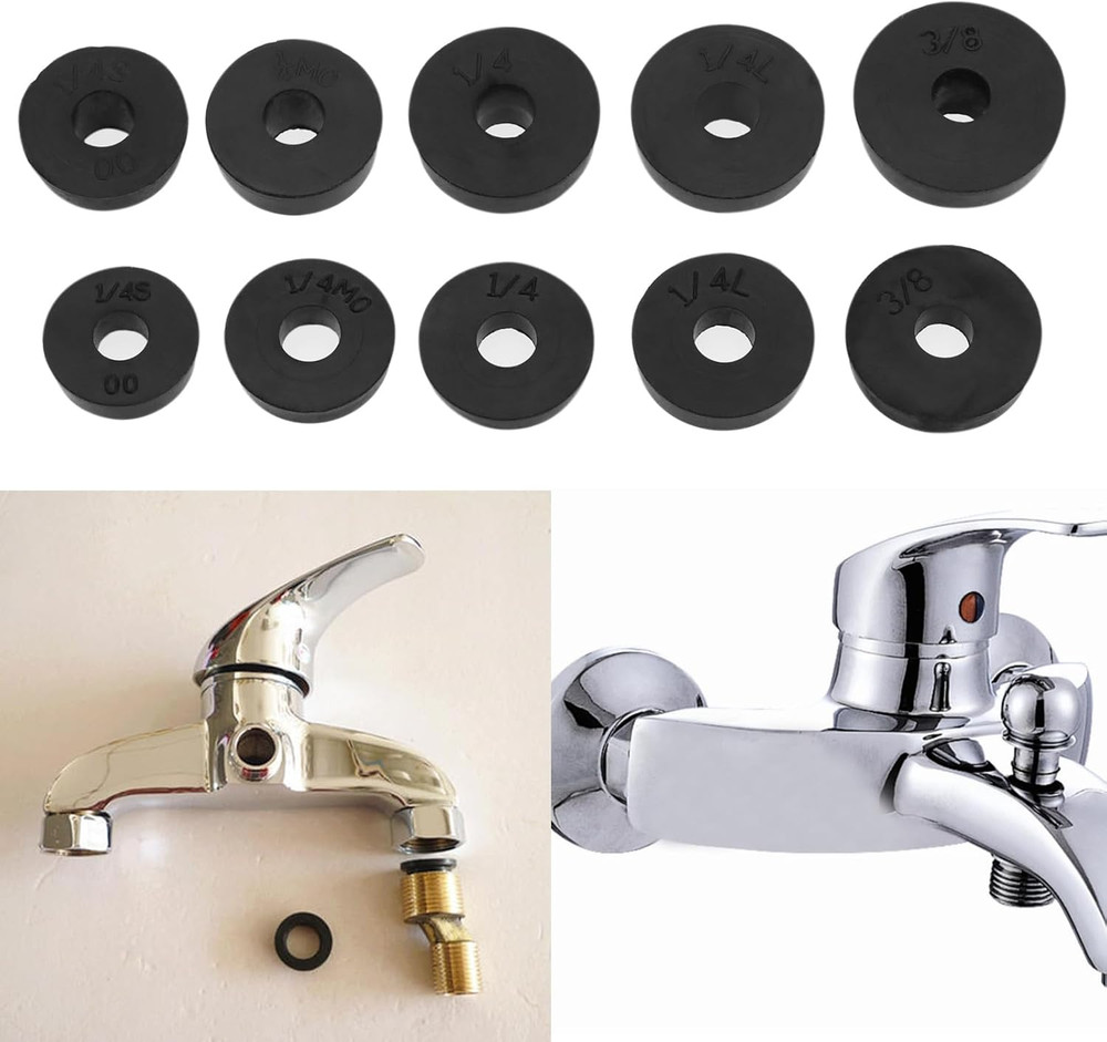 116PCS Faucet Washers Kit with Multi-Size Flat Washers Angled Washers Brass Scre