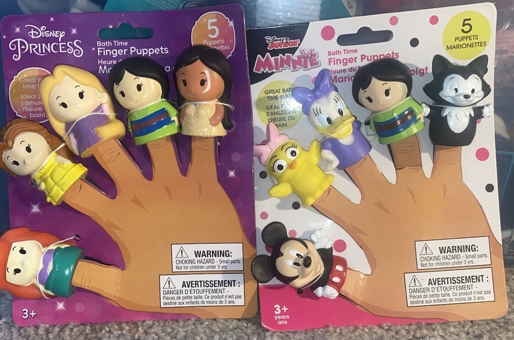Mickey Mouse & Princess Bath Time Puppets, 10 total