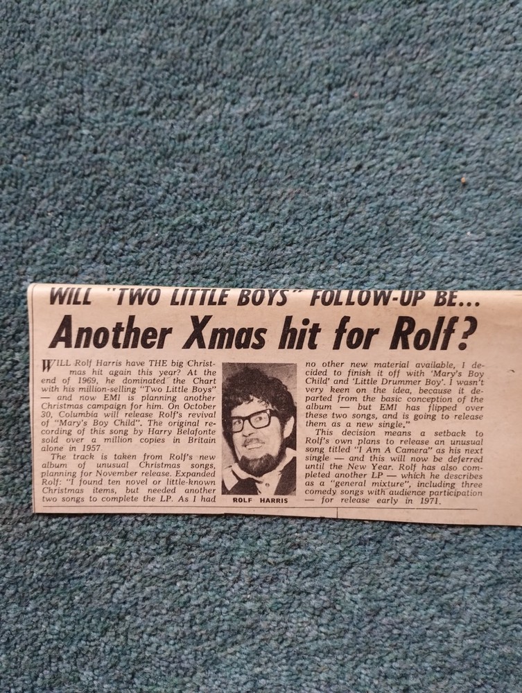 Sk15 Ephemera 1970 Pop Article Rolf Harris Da32