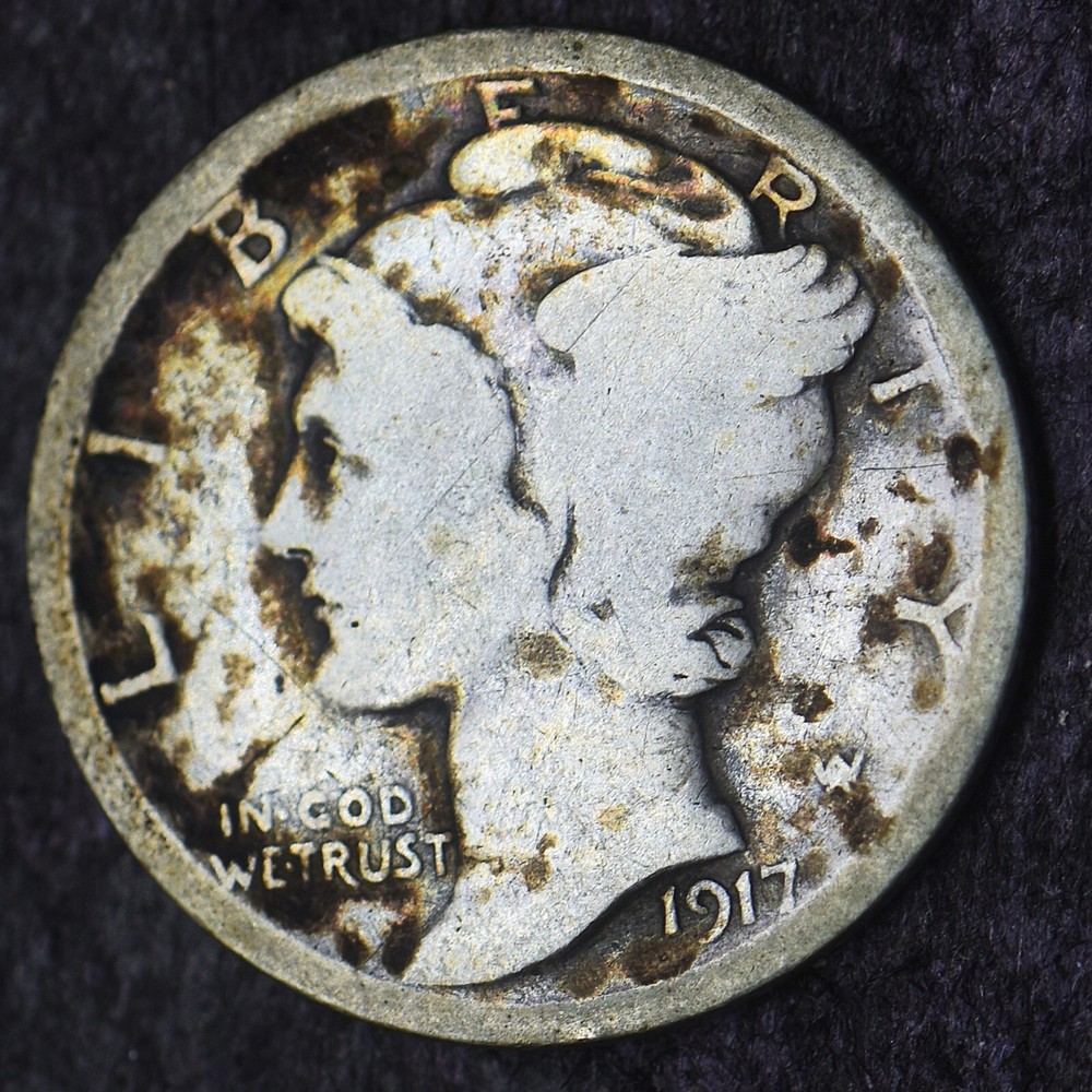 1917-D Mercury Silver Dime 10C - COINGIANTS -