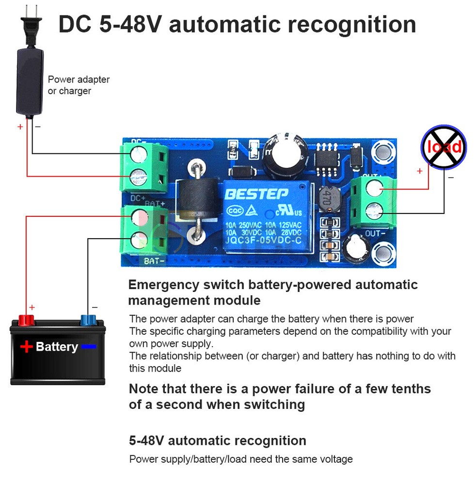 Power failure automatic switching standby battery UPS Controller Board DC5V-48V