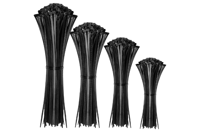 Cable Zip Ties 400 Pack Black Plastic Assorted Sizes 4 6 8 12 Inch 100 Pcs Each