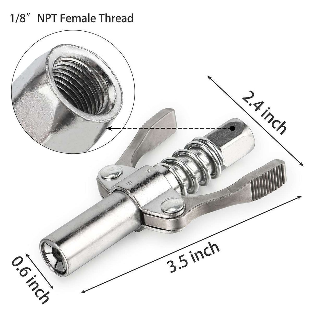 High Pressure Grease Gun Coupler Tip Quick Release Lock Oil Injection Nozzle Kit