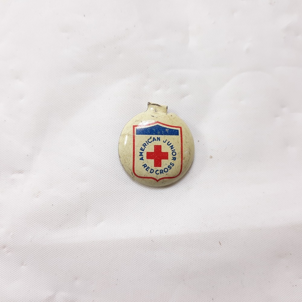 Red Cross Junior Red Cross WWII era Fold Tab Button
