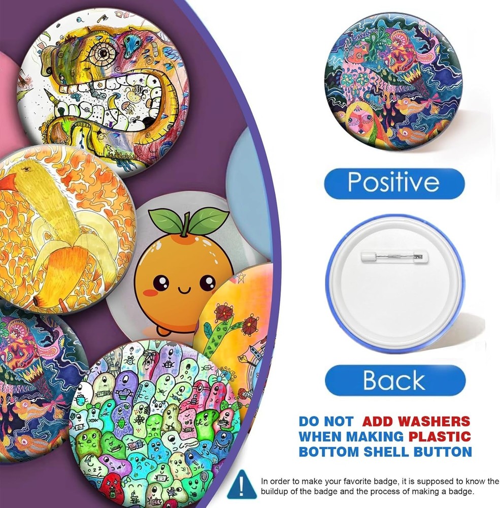1.26 Inch Button Making Supplies - 300 Sets for Creative Projects