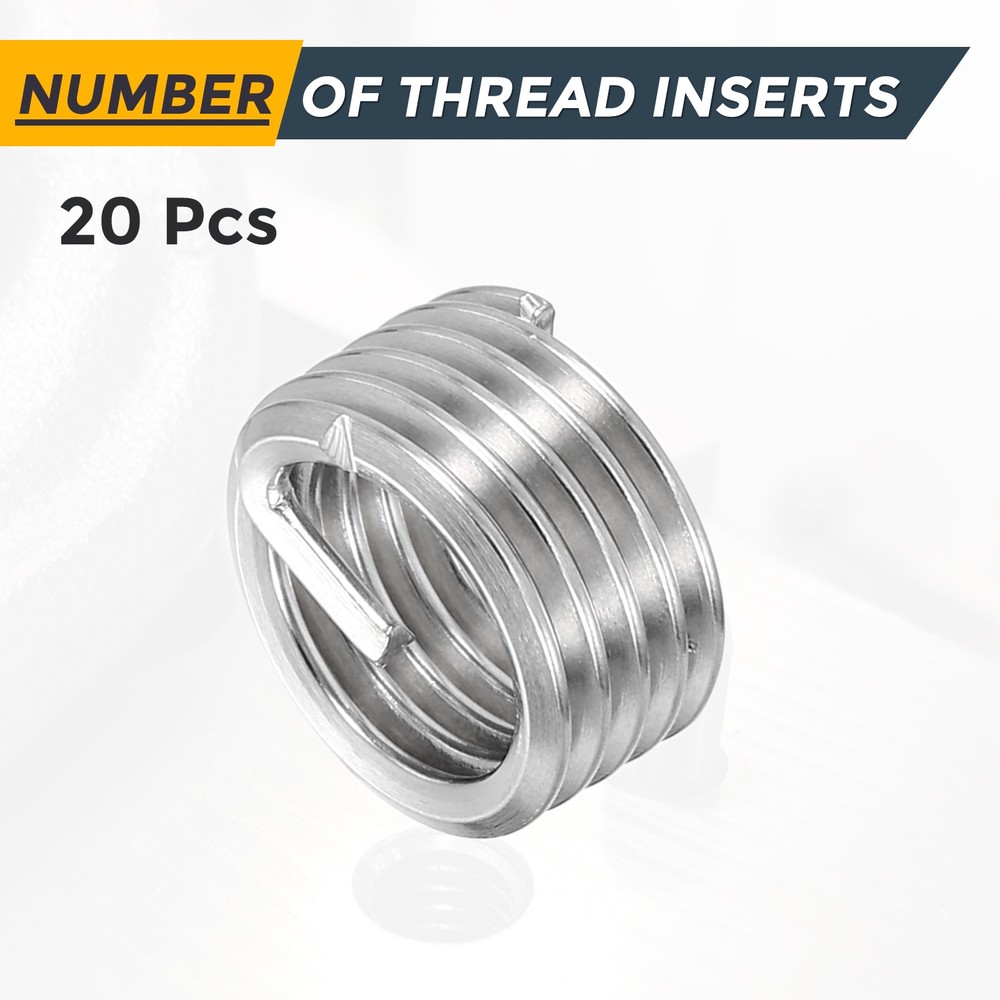 20pcs Wire Thread Inserts M10 x 1.5 x 1D Metric Helical Threaded Sleeve