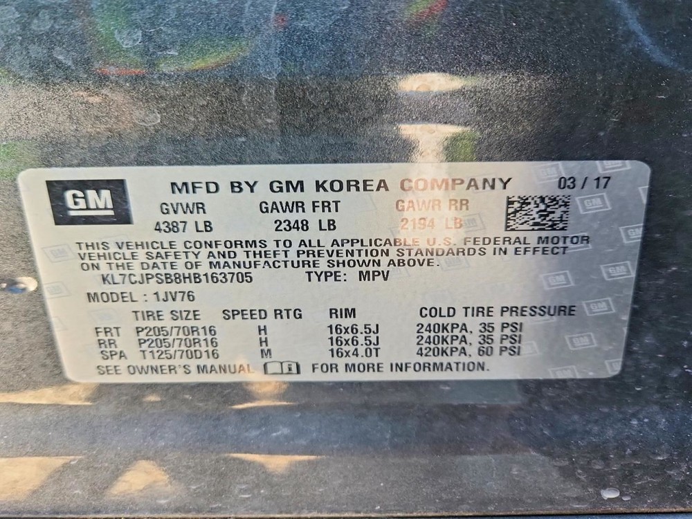 TRAX 2017 Transmission Shift 749672