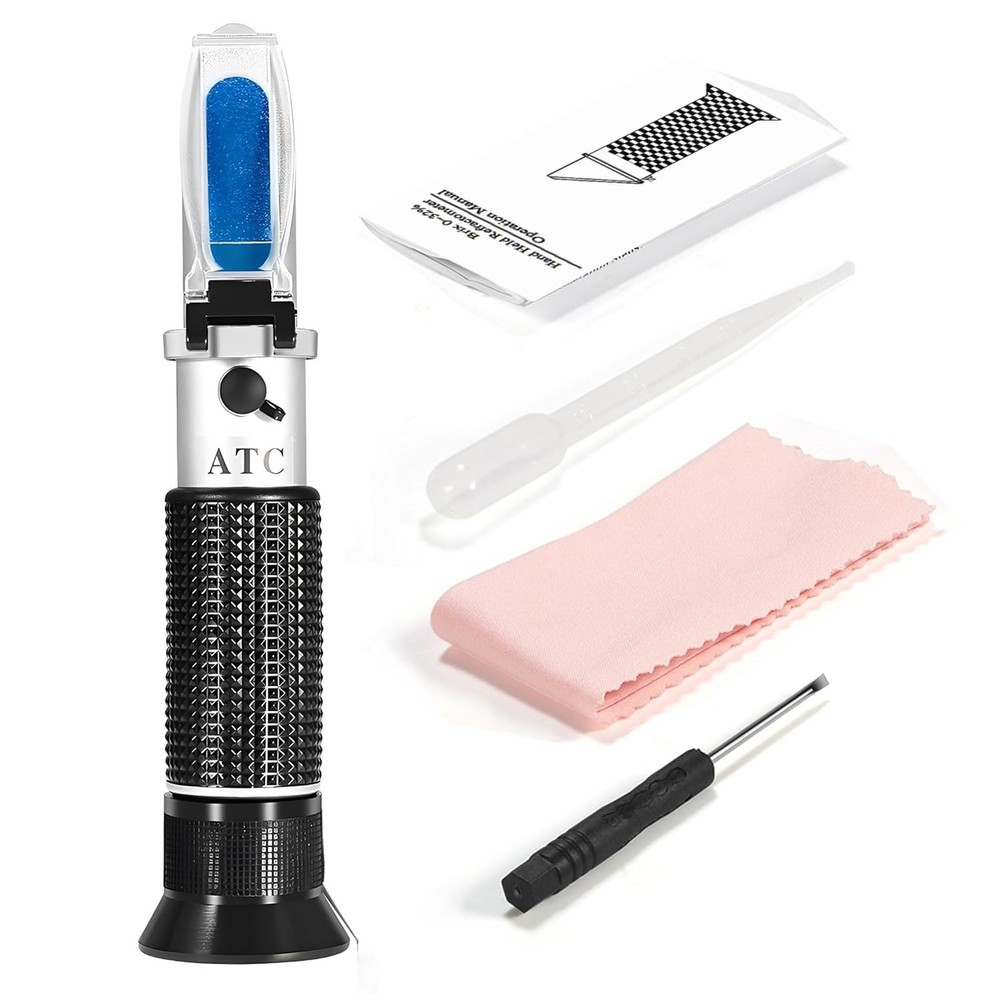 Precision 0-32% Brix Refractometer: Handheld, Portable Sugar Tester with ATC