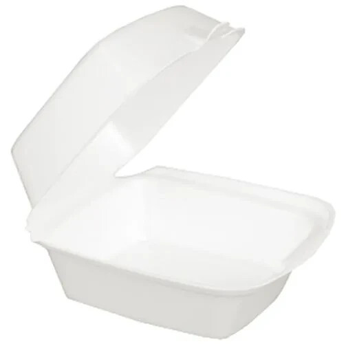 60HT1(100PCS),White Rectangular Sandwich Foam Container With A Hinged Lid