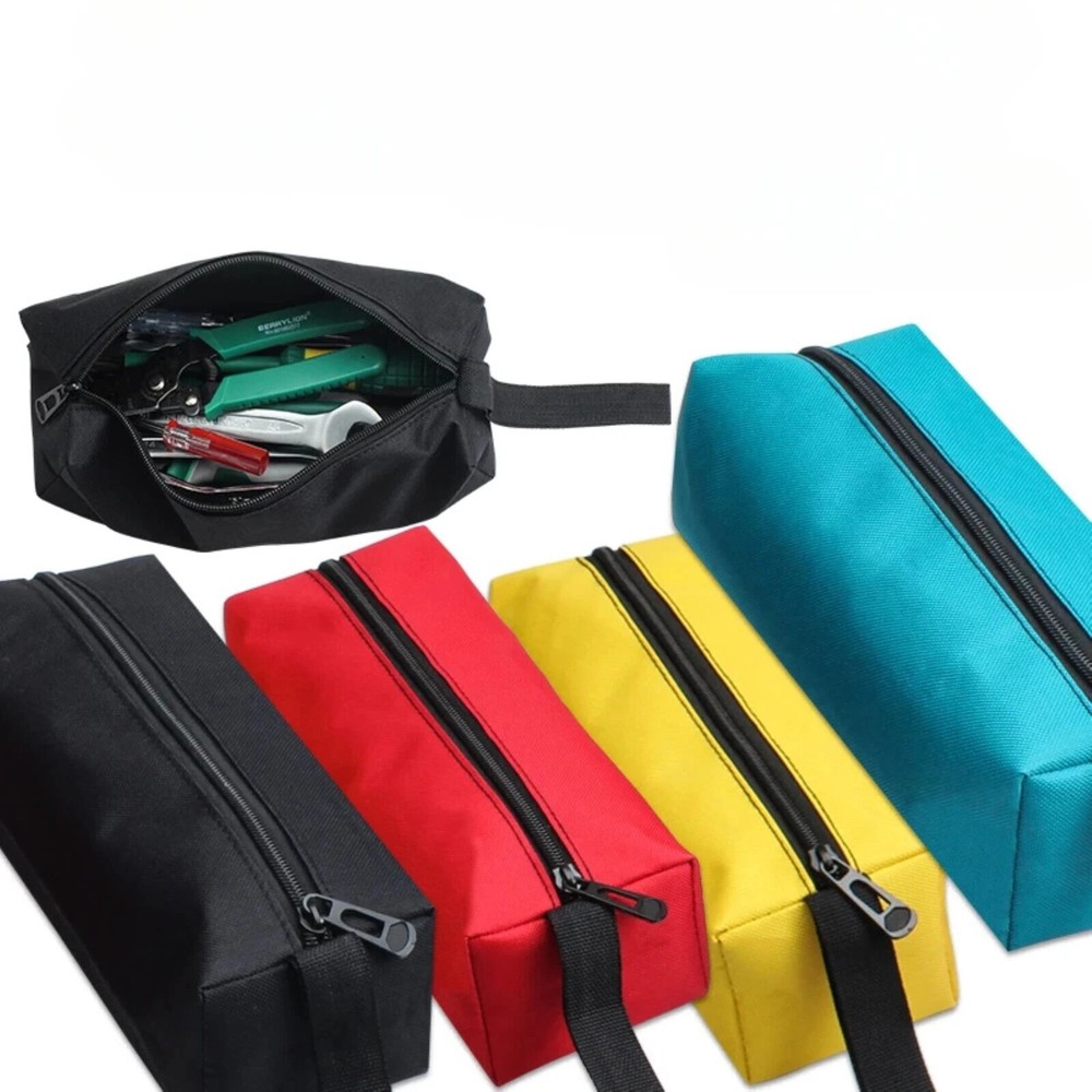 1-3Pc Canvas Tool Pouch Bag, Zipper Small Multipurpose Organizer, Heavy Duty