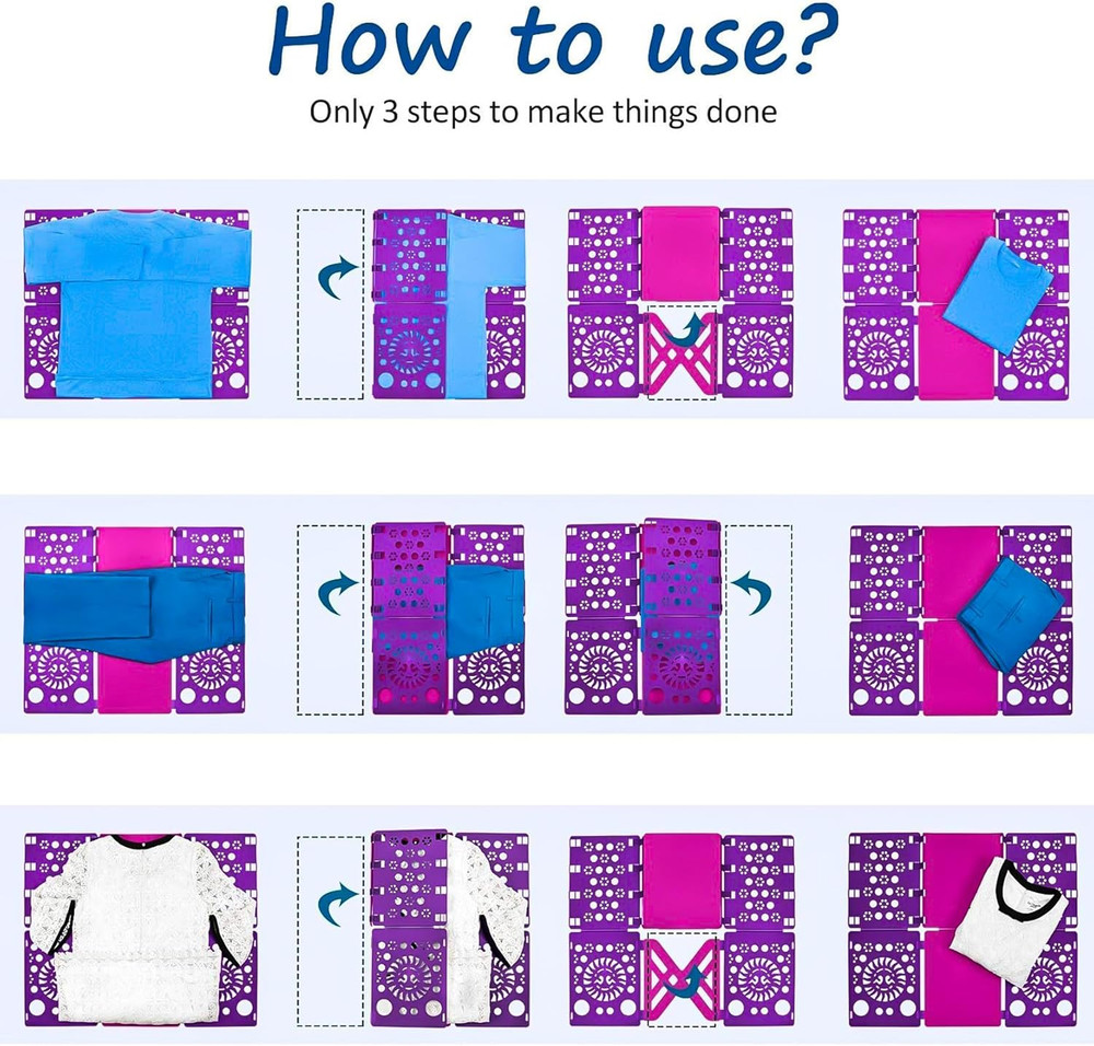 Version 3 Shirt Folding Board T Shirts Clothes Folder Durable Plastic Laundry Fo