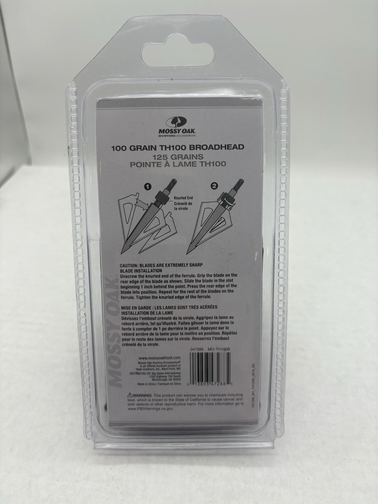 Mossy Oak 100 Grain TH100 Broadhead 3pk
