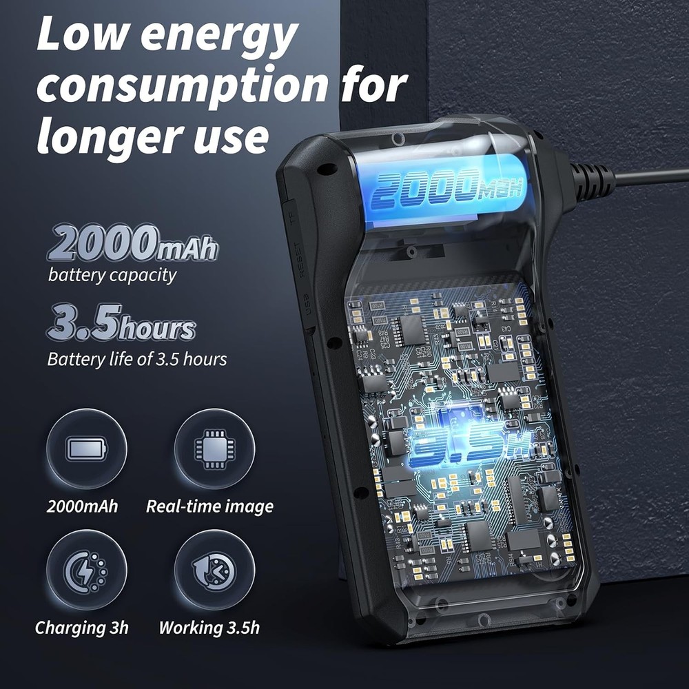 Endoscope Camera with Light, Inspection Borescope Camera with 4.3" IPS Screen, 1