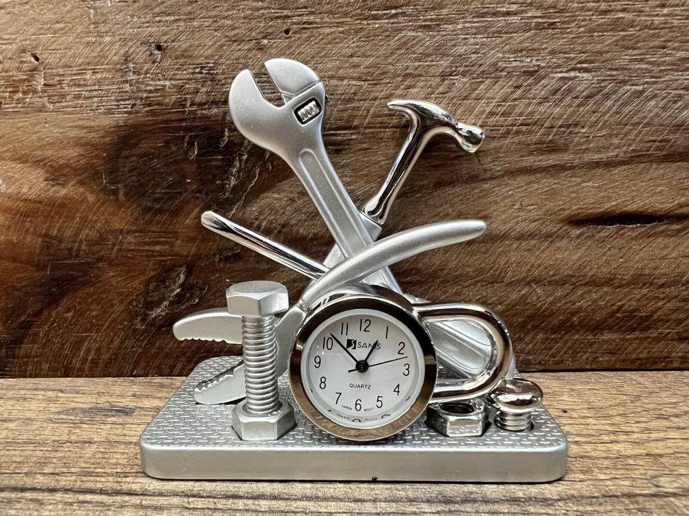 Tools Metal Desk Clock 3" x 3"