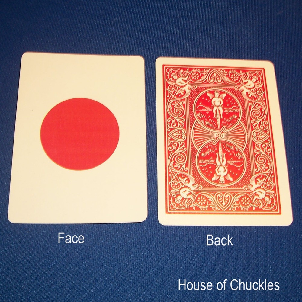 Large Red Dot, Bicycle Custom Printed Gaff Card, Red