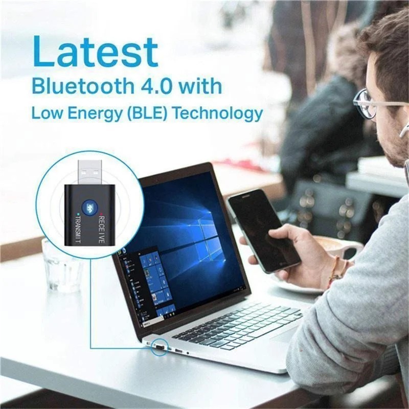 Wireless USB Bluetooth 5.0 Audio Transmitter Receiver Adapter 3.5mm For TV Car