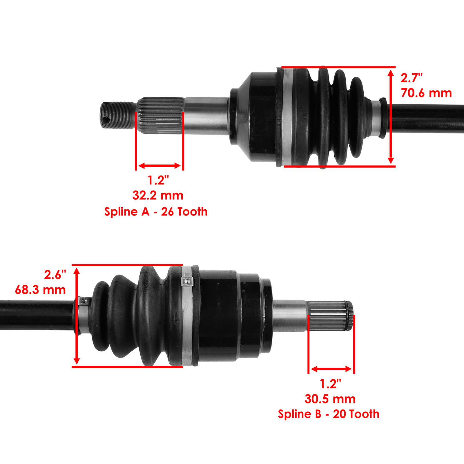 Front Left CV Joint Axle for Honda TRX420FM1 TRX420FM2 Rancher 420 4X4 2014-16