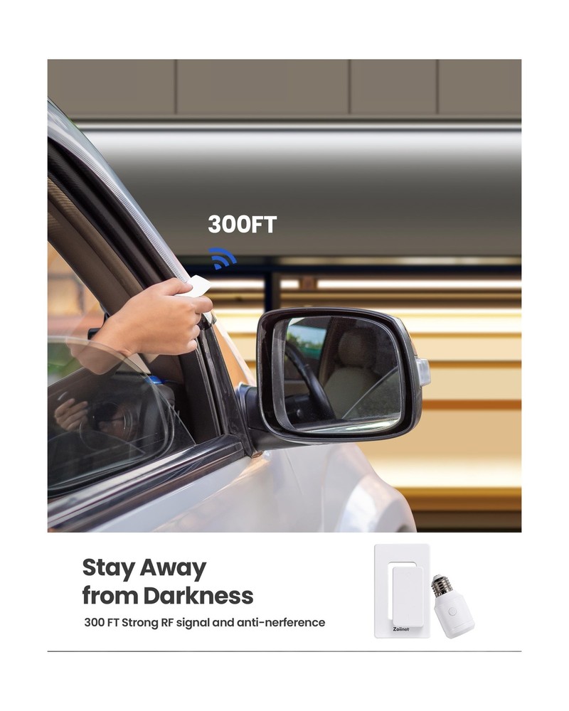 500W Remote Control Light Bulb Socket, with 2 Switches, Wireless Li... Fast Ship