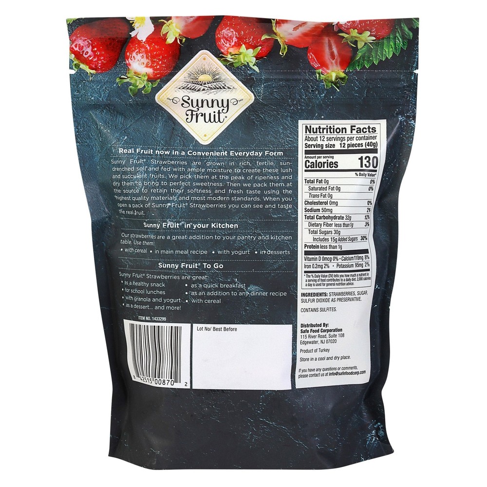 Sunny Fruit Dried Strawberries, 18 oz