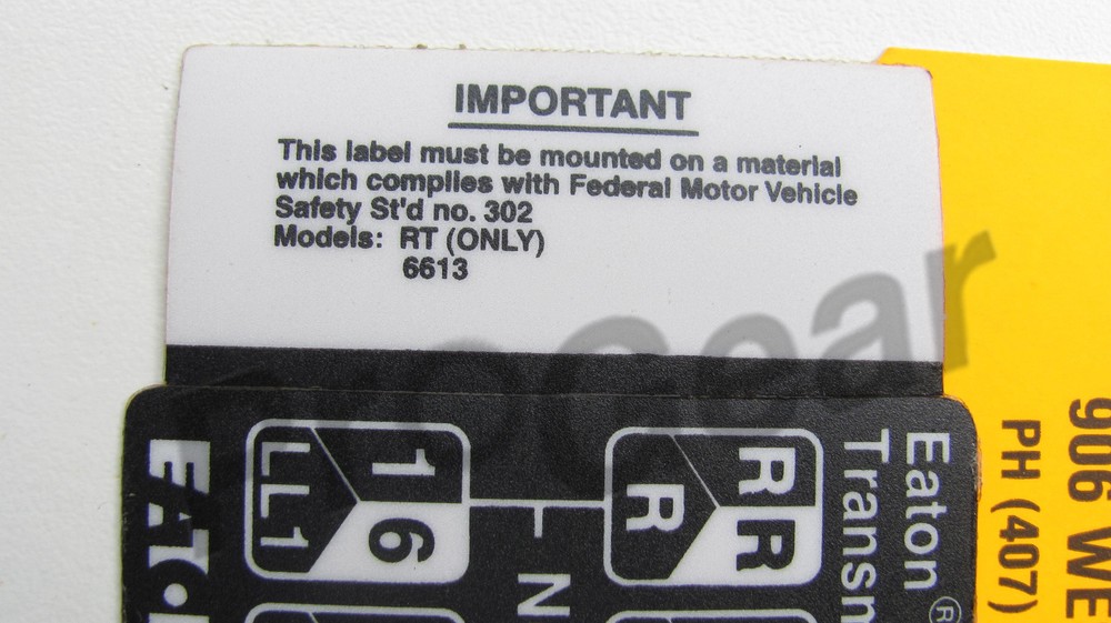 Fuller transmission 13 speed RT6613 shift pattern RT613 21756