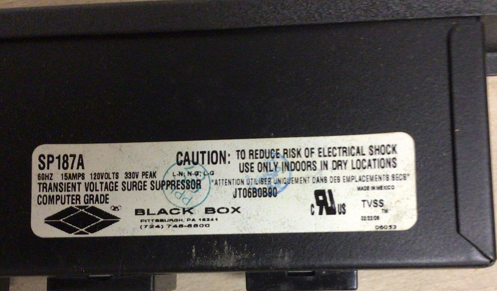 Black Box Surge Protector SP187A