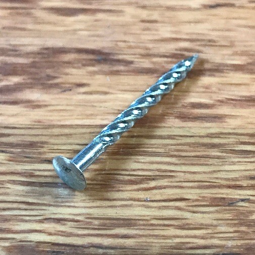 1-1/4" Chrome Plated Silver Screw Nails, 50 Nails