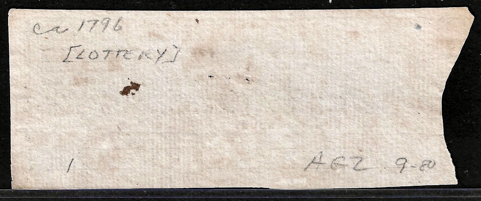 1795 Colonial Washington City District Of Columbia Canal Lottery #6719 UNC