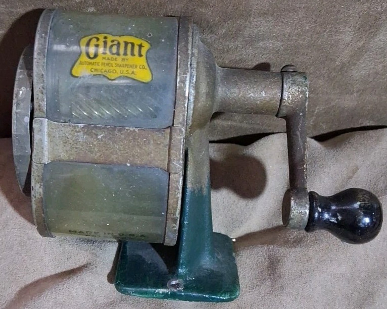 Vintage Pencil 1920's GIANT  Sharpener The Automatic Pencil Sharpener Co. USA