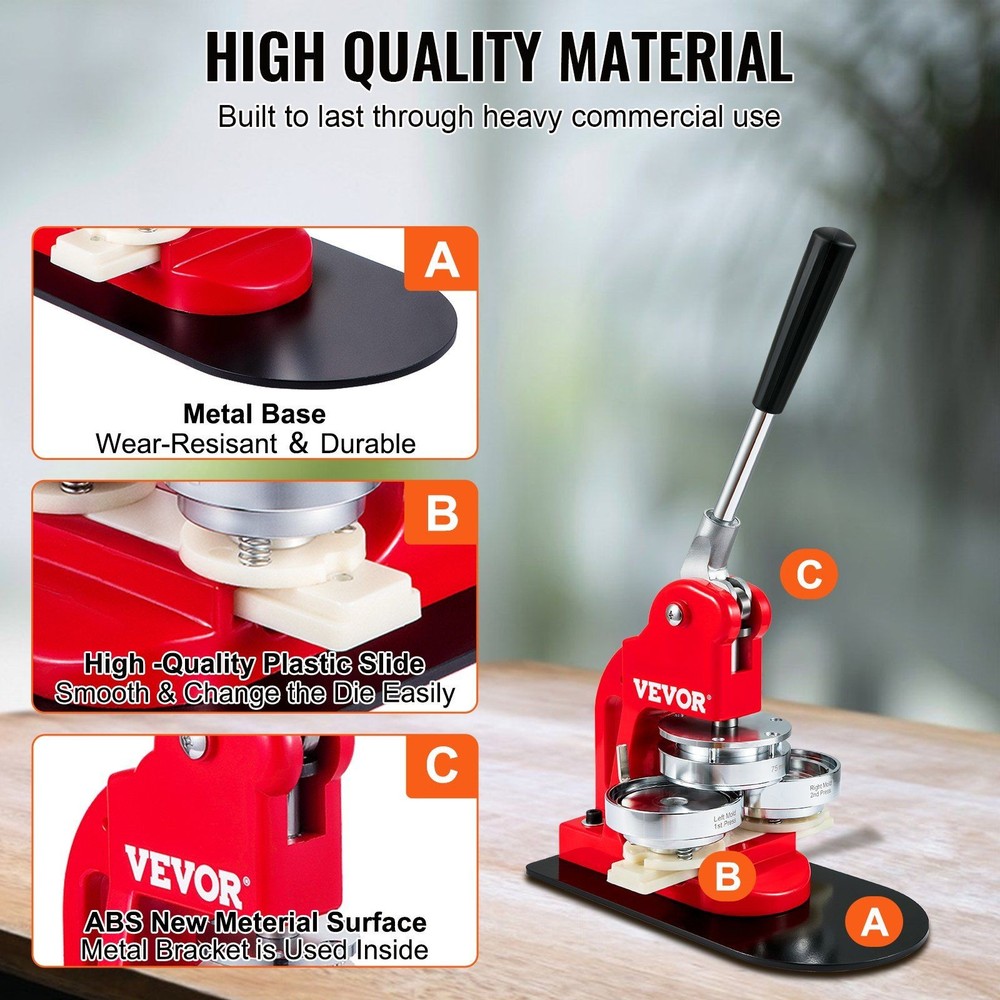 3in 75mm Button Press Kit Machine for Badges with 500pcs Items