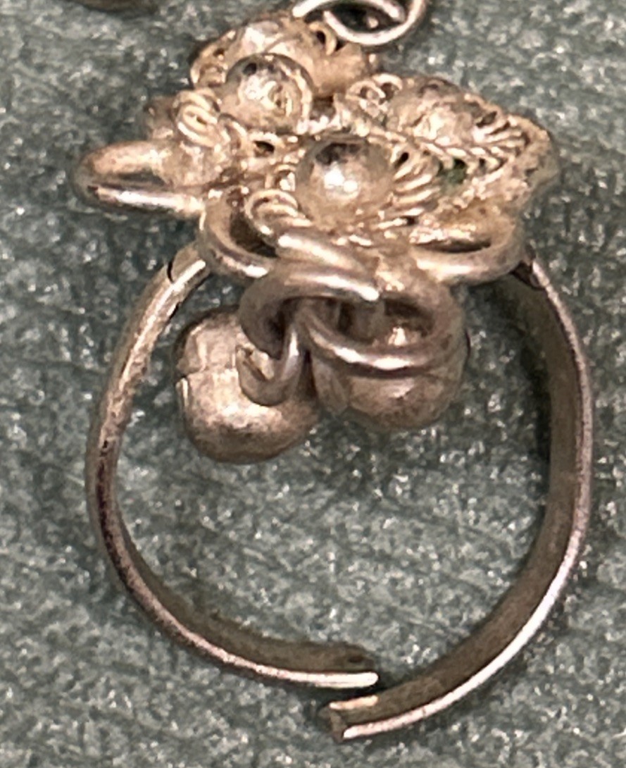 Bedouin Hand Jewelry with Silver Lace-style Harness Arabian Bracelet/Ring UNIQUE