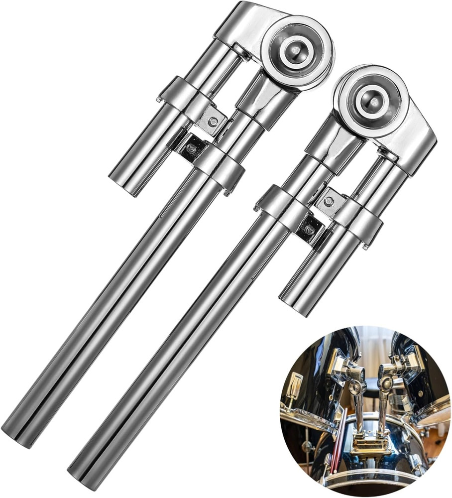 2 PCS Tom Drum Brackets, Tom Mount Holder Arm, Adjustable Tom Mounting Holder, S