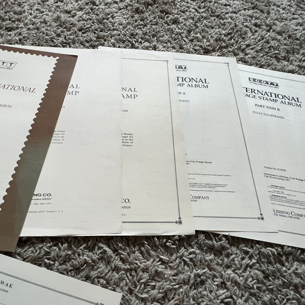 UNUSED LOT SCOTT ALBUM PAGES EMPTY FEW COUNTRIES, MOSTLY BLANK PAGES NO STAMPS