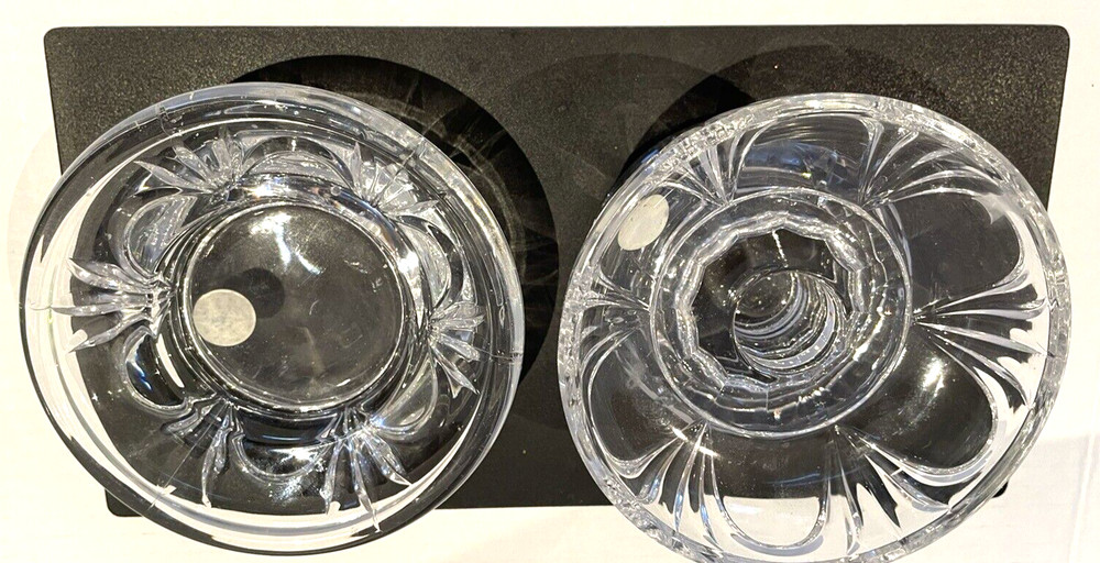 2 Party Lite Crystal Candle Holders 2 Sizes