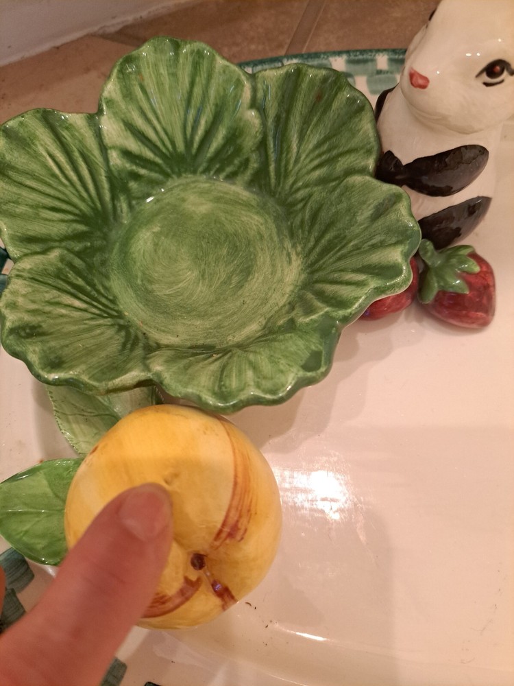 Cali pottery serving tray, bunny