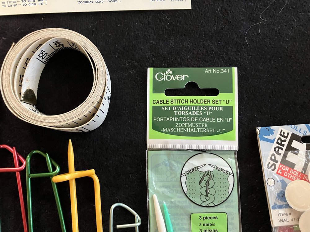 YARN + KNITTING NEEDLES AND MISCELLANEOUS ITEMS