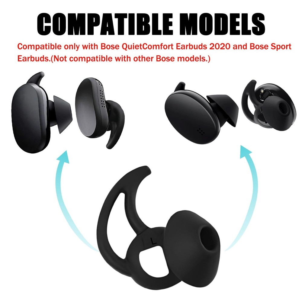 WKYMY Earbud Replacement Tips Silicone Ear Bud Covers SML, Black