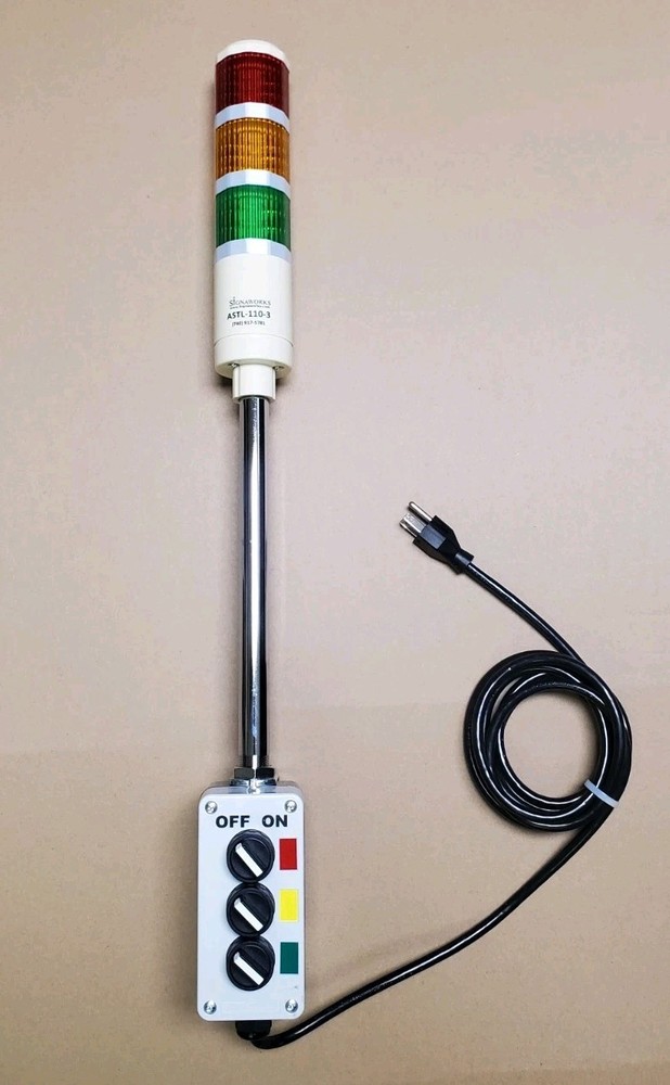 ASTL-110-3 - LED Tower Light New/Open Box Steady Stacklight Signaworks Andon