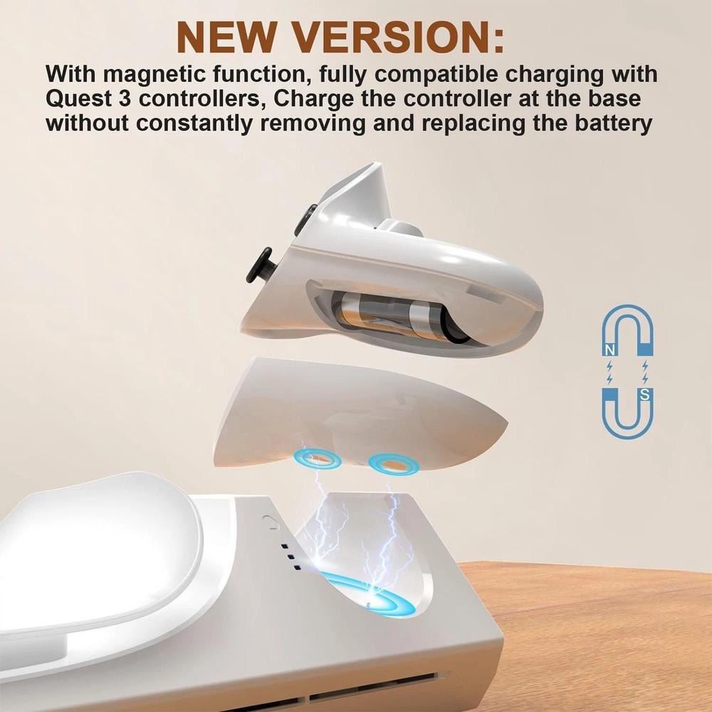 Magnetic Charging Dock for Oculus Quest 3S - Simultaneous Headset & Controllers