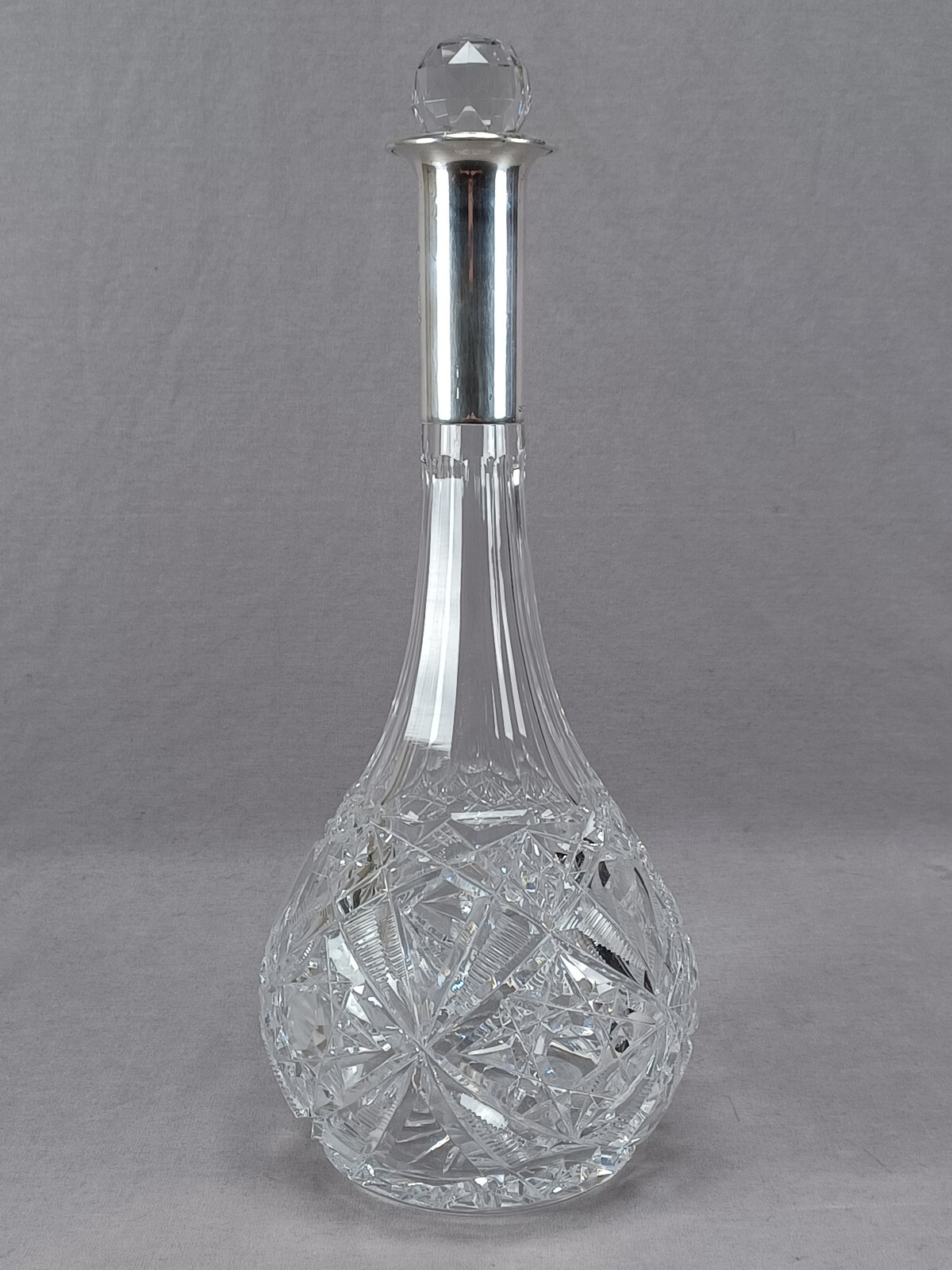 Adolf Kander Berlin 800 Silver & Brilliant Cut Glass Decanter C. 1888-1939 A