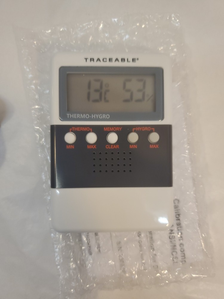 Control Company 4096 Traceable Memory Humidity/Temperature Meter,White & Black