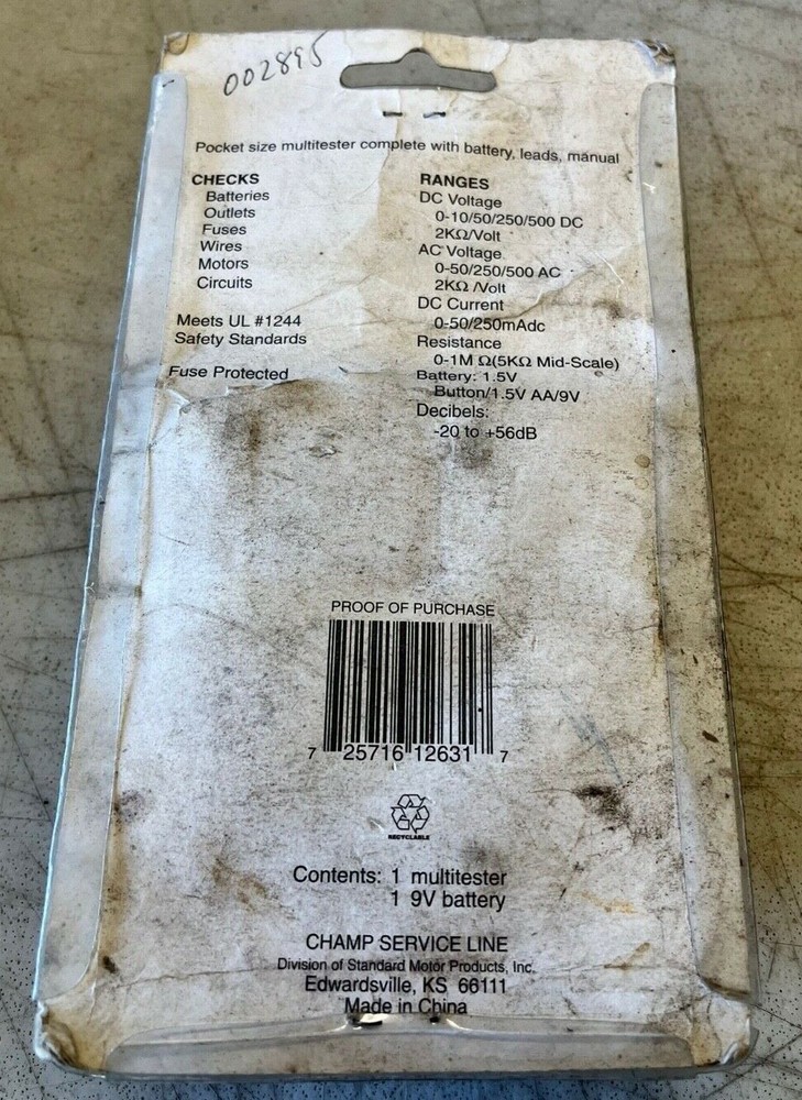 NOS Champ 6-Function Multi-Tester W/Positive & Negative Probes #9-2541 Fast Ship